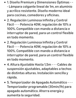 Lámpara Colgante LED Moderna Regulable
