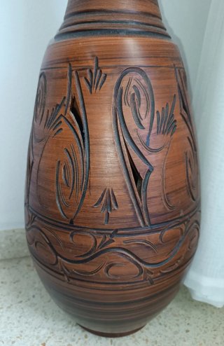 Jarrón Grande Terracota Decorado