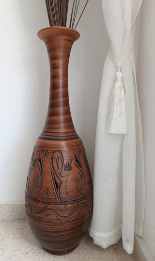 Jarrón Grande Terracota Decorado