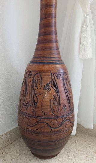 Jarrón Grande Terracota Decorado