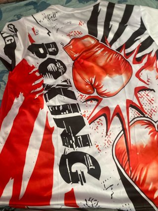 Camiseta Shein Boxeo Guantes Roja Blanca