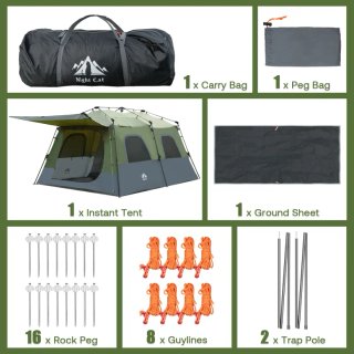 Tenda Campismo 8 Pessoas Rápida Montagem