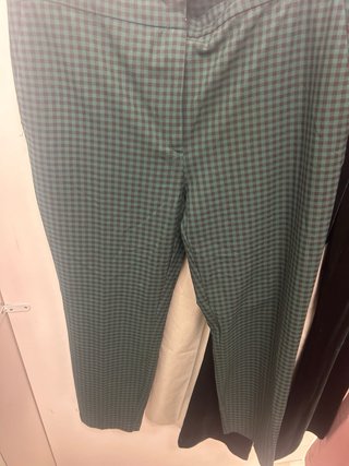 Pantalones Zara cuadros vichy verde y negro