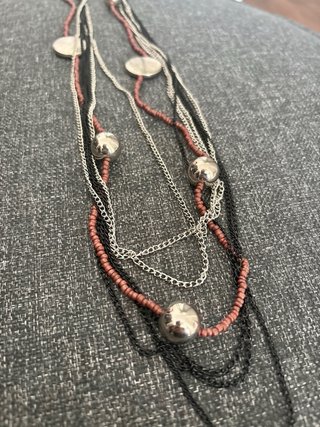 Collar múltiple cadenas y abalorios