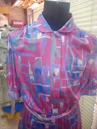 Vestido vintage rosa estampado