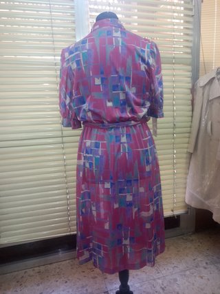 Vestido vintage rosa estampado