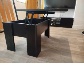 Conjunto Mesa extensible+aux. abatible+mueble tv