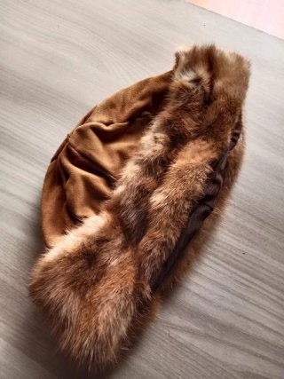 Cappello russo donna beige/marrone