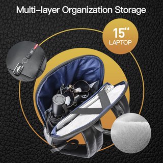 Mochila Negra Carga USB Portátil 15 Pulgadas