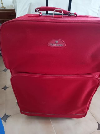 Maleta Grande Samsonite Vintage Roja 2 Ruedas