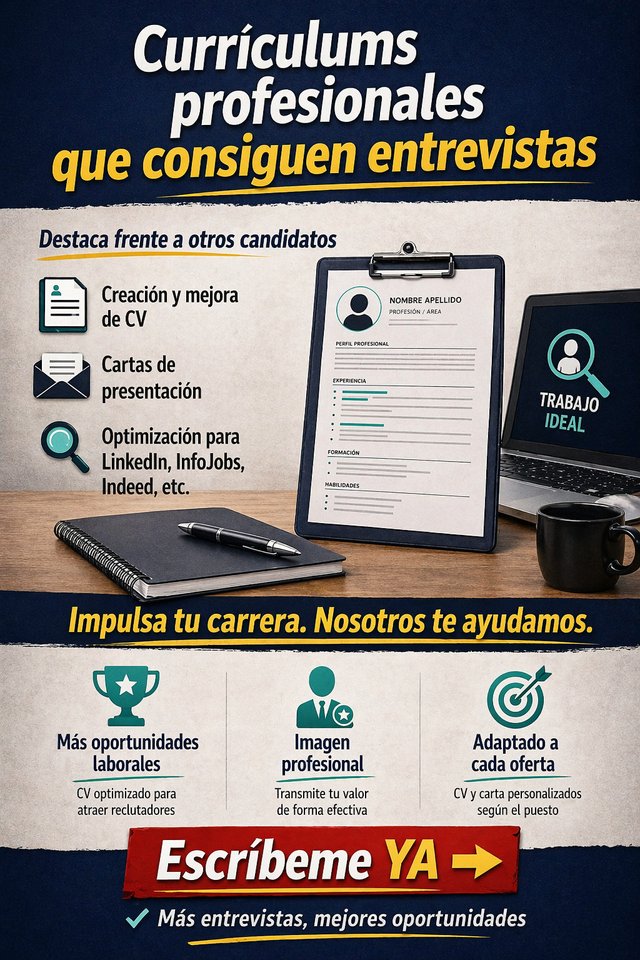 ¿No te llaman para entrevistas? Te optimizo el CV