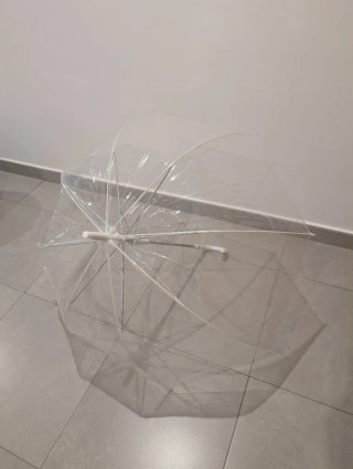 Paraguas transparente octogonal blanco