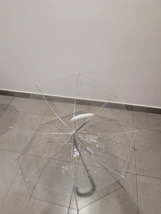 Paraguas transparente octogonal blanco