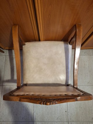 Silla descalzadora Vintage Madera Beige