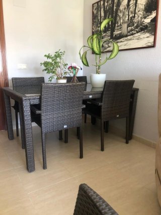 Mesa Comedor Terraza Sun Fun con cristal + 6 Silla