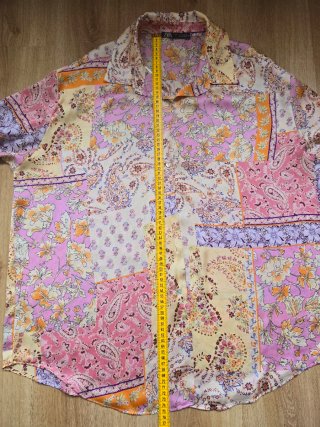 Camisa satinada estampada mujer Zara