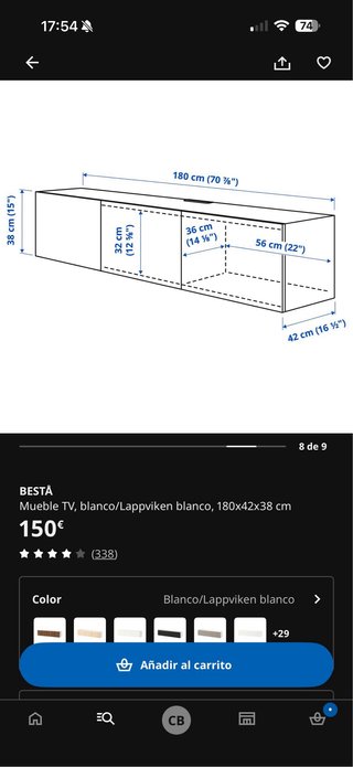 Mueble de Salón Besta Ikea Blanco