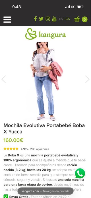 Mochila Portabebé Boba X Yucca