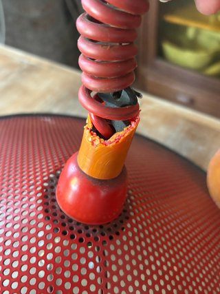 Lampada vintage metallo traforato rosso