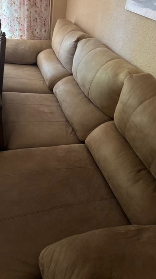 Sofá Chaiselongue Beige/Marrón