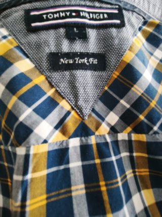 Camisa Tommy Hilfiger cuadros azul y amarillo