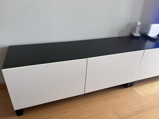 Mueble TV 3.60m Blanco y Negro