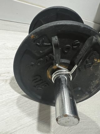 Pesas Gimnasio Cromadas y Discos Hierro