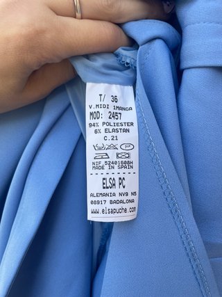 Vestido invitada NUEVO Elsa Puche azul baby Blue