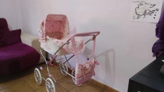 Cochecito de muñecas rosa carrito carricoche