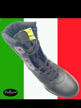 Botas tácticas militares de cuero auténtico, italy