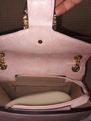 Bolso de mano mujer dorado y rosa