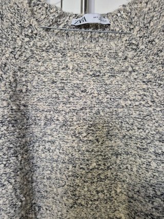 Jersey Zara mujer beige y gris