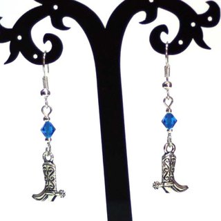 Pendientes Botas de Cowboy azul