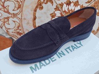 Scarpe uomo 39 mocassini pelle  college blu italy