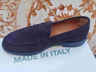 Scarpe uomo 39 mocassini pelle  college blu italy