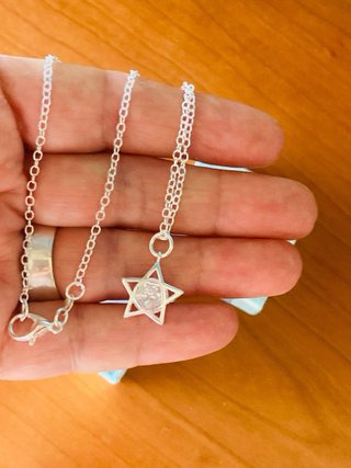 Colgante Estrella Plata con Cristal