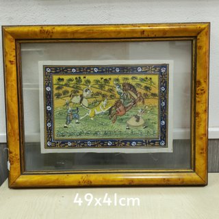 Cuadro miniatura India papel madera