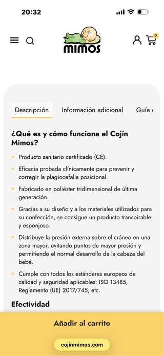 Cojín Mimos plagiocefalia  Talla M