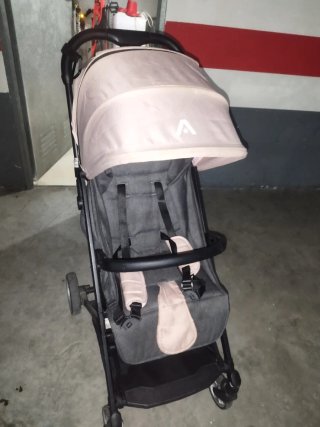 Sillita de paseo rosa y gris
