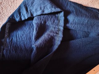 Falda pantalón azul con cinturón