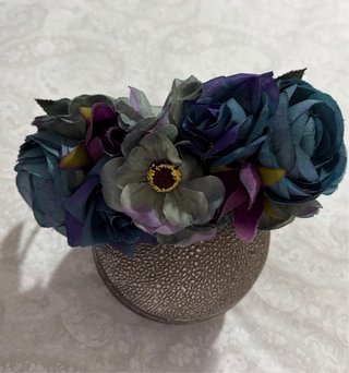 Tocado flores azules y moradas