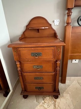 Conjunto Cabecero 150 + 2 Mesillas Madera maciza