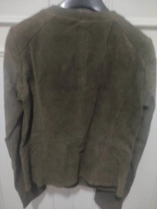 Cazadora Mango Piel Mujer Talla XS Verde