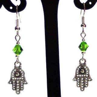 Pendientes Artesanales Mano de Fátima Hamsa