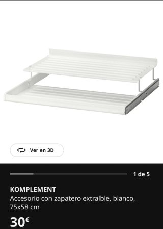 Componente cajón zapatero Ikea PAX 75cm