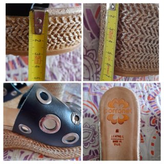 Porronet Sandalias Cuña Piel 37. Como nuevas!!