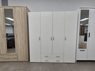 ARMARIO GRANDE 4 PUERTAS 2 CAJONES PREMIUM BLANCO
