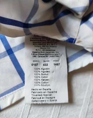 Camisa Massimo Dutti cuadros azul T.44