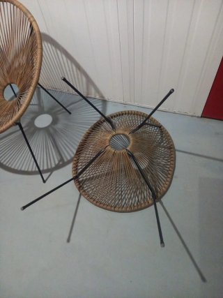 Sillas de jardín Acapulco ratán y metal Precio ×2