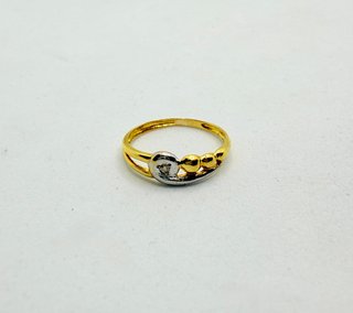 Anillo Oro combinado 18k circonita, 1.26 g, T-10.